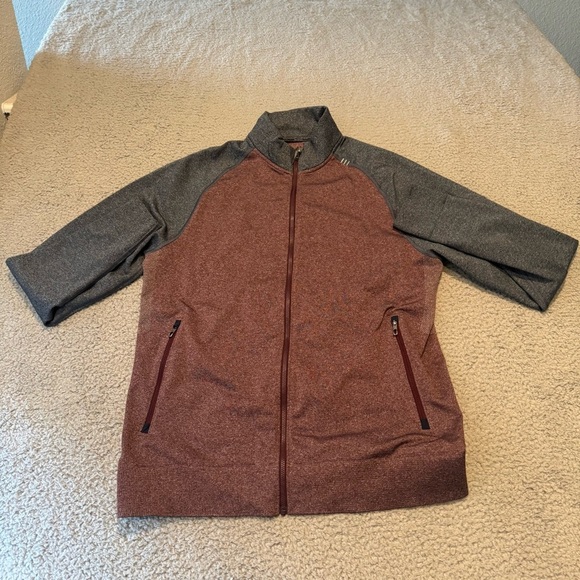 Lululemon Red Blue Pulse Full Zip Performance Jacket Sweater Sweatshirt Men's L - Picture 1 of 14